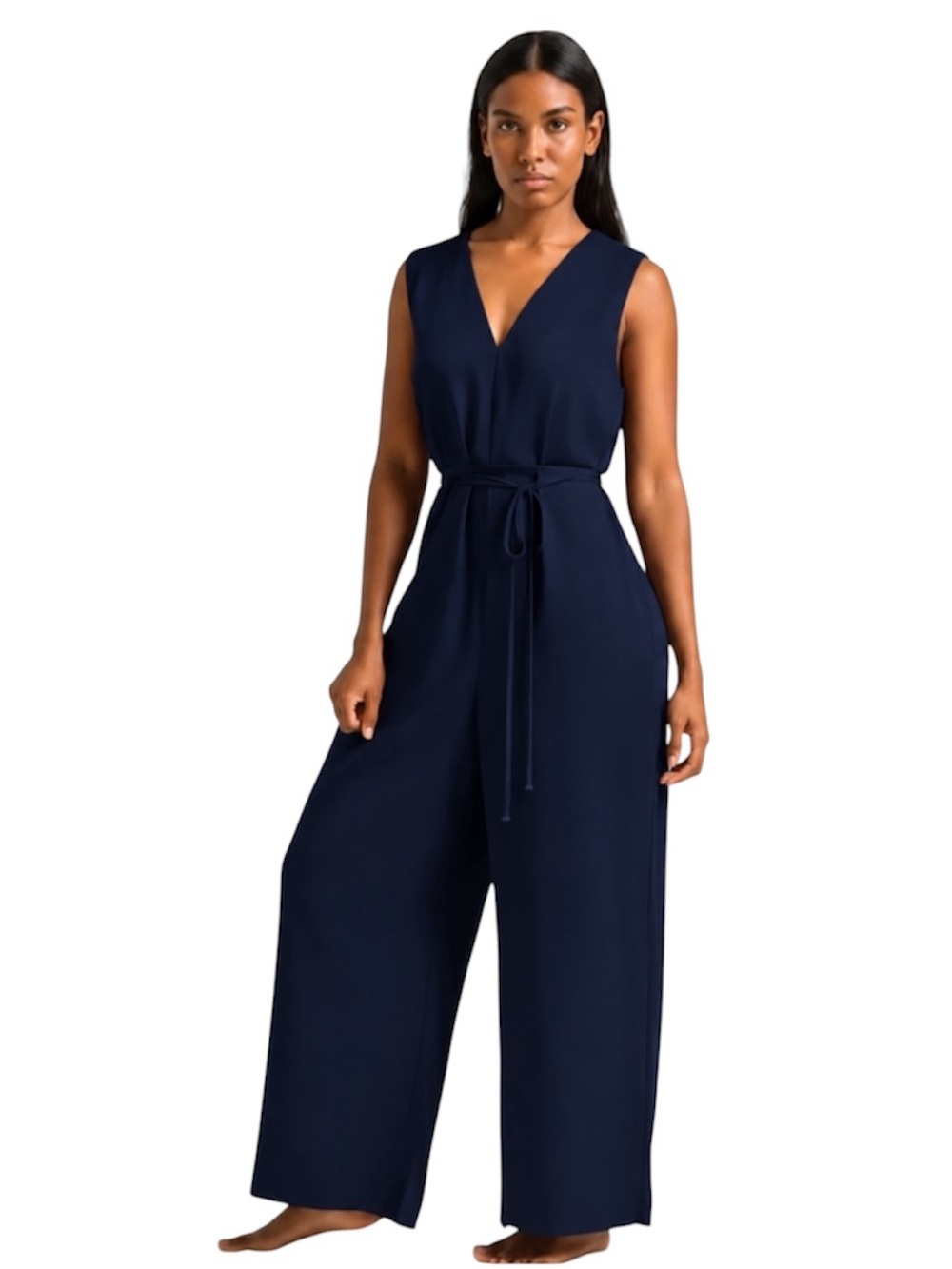 ettitude Sateen Jumpsuit Ocean Blue- Large